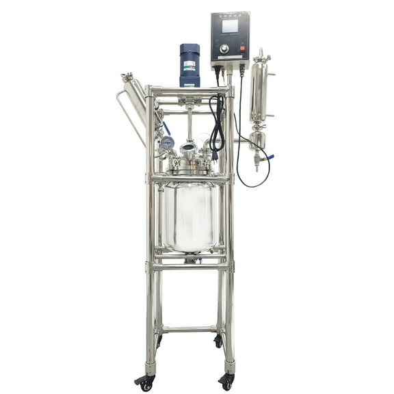 10L Stainless Steel Double-Layer Reaction Kettle Lab Jacketed Reactor for Concentration Distillation