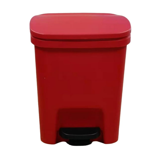 10L Step-On Kitchen Trash Can Black Plastic Garbage Bin Hands-Free ...