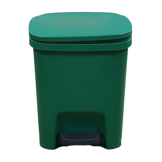 10L Step-On Kitchen Trash Can Black Plastic Garbage Bin Hands-Free ...