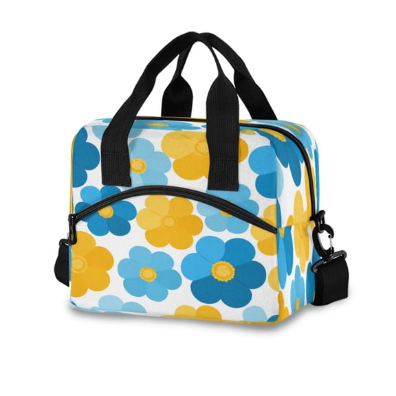 10L Tote Insulated Reusable Lunch Bag With Adjustable Strap Simple Vector Clipart Flower