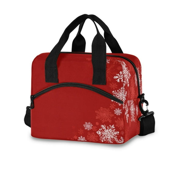 10L Tote Insulated Reusable Lunch Bag With Adjustable Strap Winter Christmas