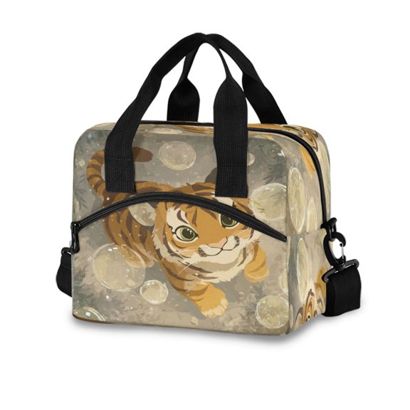 10L Tote Insulated Reusable Lunch Bag With Adjustable Strap in The Bubble