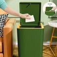 thumbnail image 1 of 10L Touchless Trash Can with Lid - Step-On Bathroom/Kitchen Waste Bin, Odor-Control ABS Plastic - Space-Saving 10.6" Design，Green, 1 of 6