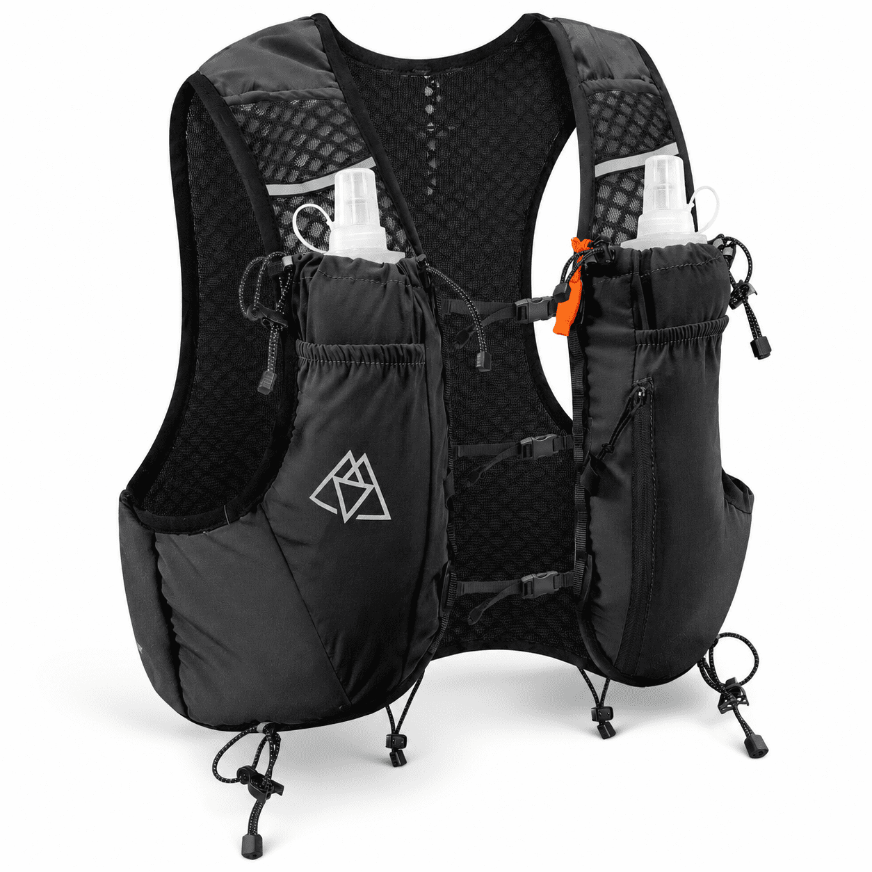 10L Trail Running Hydration Vest with Soft Flasks, Black, Large ...