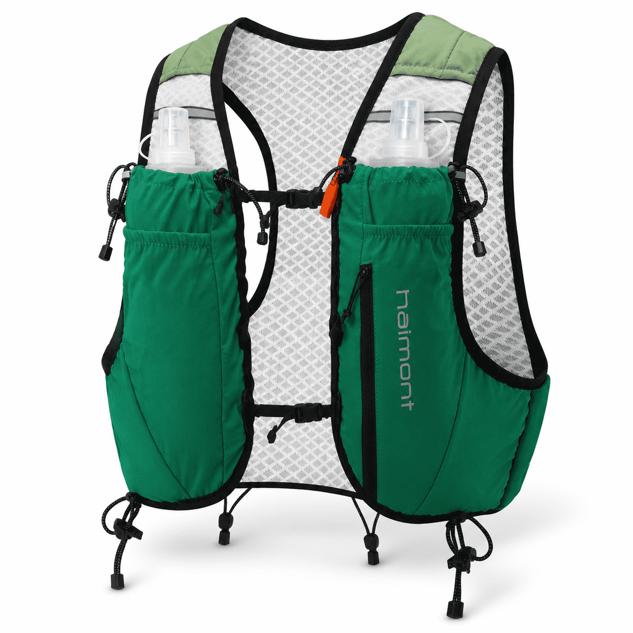 10L Trail Running Hydration Vest with Soft Flasks, Green, Medium ...