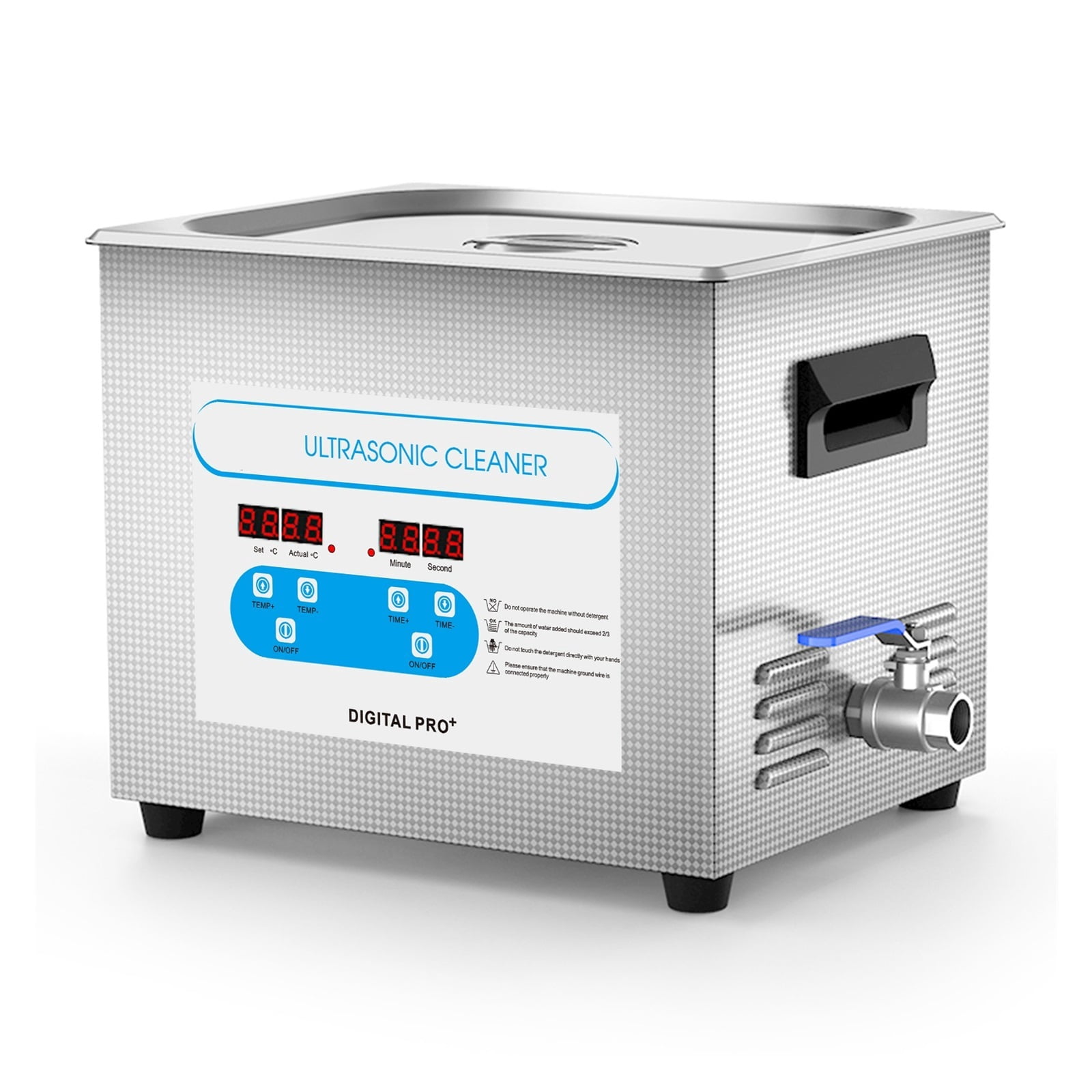 10L Ultrasonic Cleaner 40kH Ultrasound Bath Heated Ultrasonic Cleaning Machine for Carburetor, Tools, Industrial Parts etc
