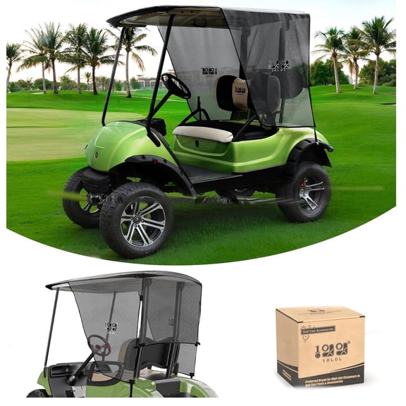 10L0L Golf Cart Sun Shade Cover for 2 Passenger Yamaha G29 Drive 2, Summer Foldable UV-Resistant Golf Cart Cover