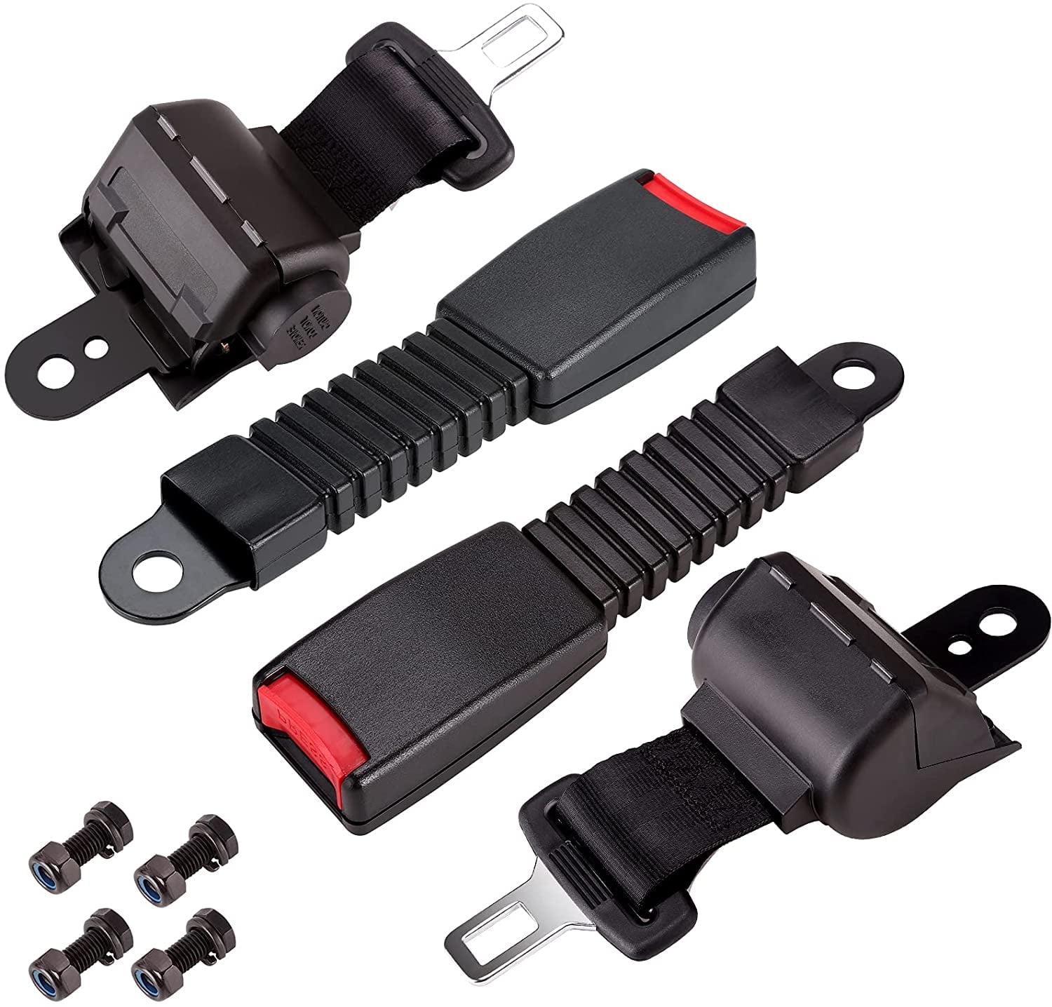 10L0L 2 Sets Golf Cart Seat Belts for Yamaha,EZGO, Club Car, 42" Retractable Seat Belts with Buckles - with DOT Certification