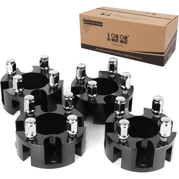 10L0L 2 inch Golf Cart Wheel Spacers Kit with Lug Nuts Fits for Club Car EZGO Yamaha, 4x72mm Bolt Pattern, 68mm Hub Bore, 1/2-20 Studs (4 Pack)