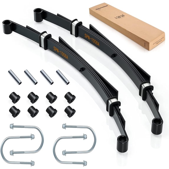 10L0L 4-Leaf Heavy Duty Golf Cart Rear Leaf Spring Kit for Club Car DS 1014675 with Bushing Sleeves