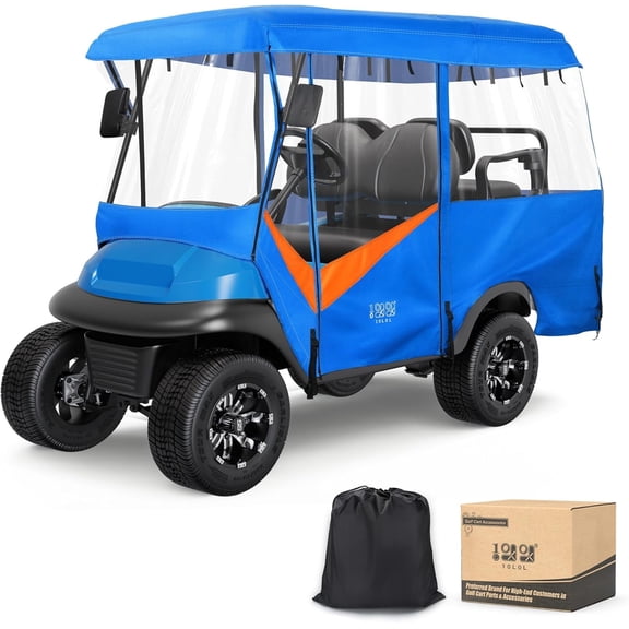 10L0L 4 Person Golf Cart Enclosure 86’’ , Universal 600D Driving Rain Cover for Yamaha EZGO Club Car, Golf Cart Accessories