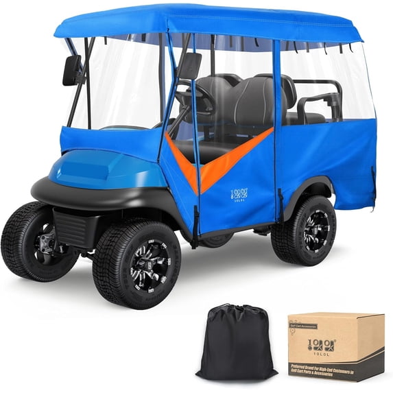 10L0L 4 Person Golf Cart Enclosure 86’’ , Universal 600D Driving Rain Cover for Yamaha EZGO Club Car, Golf Cart Accessories