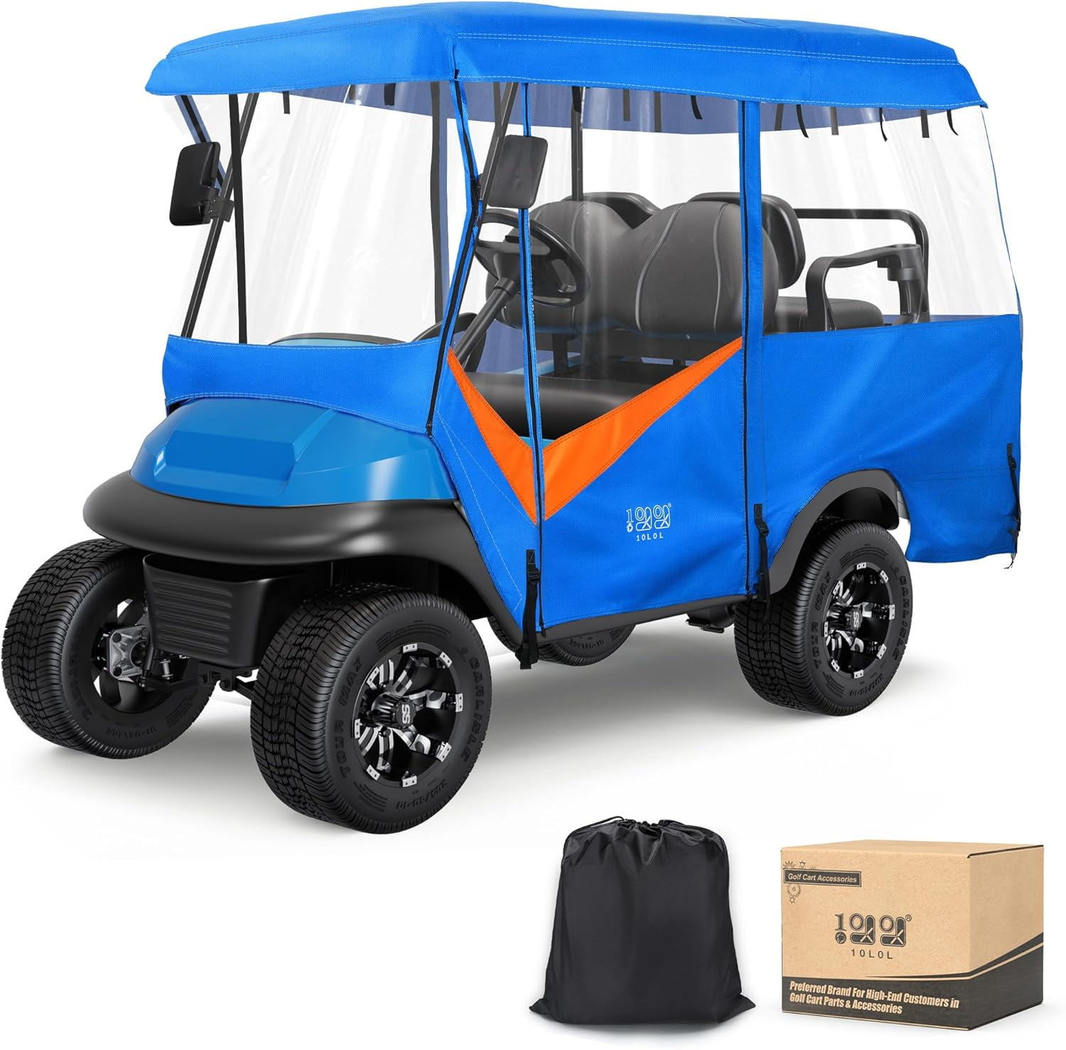 10L0L 4 Person Golf Cart Enclosure 86 , Universal 600D Driving Rain Cover for Yamaha EZGO Club Car, Golf Cart Accessories