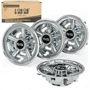 10L0L 8" Golf Cart Wheel Cover Hub Caps Fit for Yamaha EZGO TXT Club Car Golf Cart Accessories ,Chrome