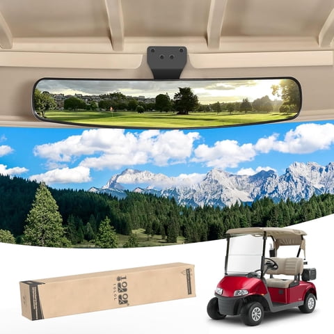 10L0L Extra Wide Golf Cart Rear View Mirrors for Yamaha EZGO Club Car Golf Cart Accessories