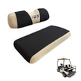 thumbnail image 1 of 10L0L Golf Car Rear Seat Covers Fit EZGO Club Car Precedent Yamaha, Breathable Washable Polyester Air Mesh Golf Cart Cover Black Beige - XS, 1 of 8