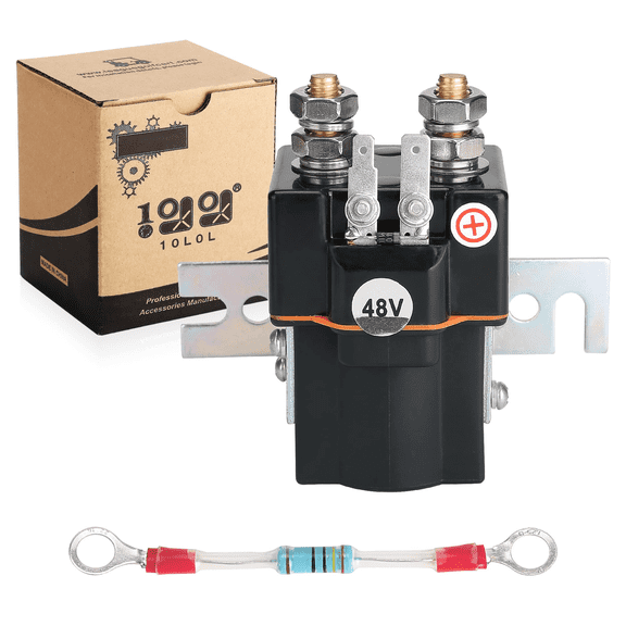 10L0L Golf Cart 48V Solenoid Assembly for Golf Cart Club Car DS (1995 Up) Precedent (2000 Up) 4 Terminals with Solenoid Resistor Replace PartOEM#101908701 102774701 1014947