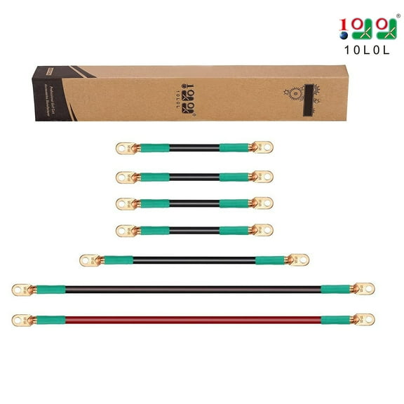 10L0L Golf Cart Battery Cable Set Fit EZGO TXT 1994-up 36 Volt & 48V Battery Part Accessories 4 Gauge 7 Pcs