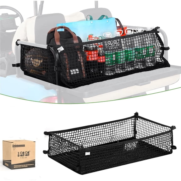 10L0L Golf Cart Cargo Net for 4 Passenger Yamaha,EZGO TXT RXV,Club Car DS Precedent,Golf Car Storage Net Grocery Shopping Net