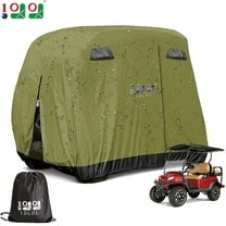 10L0L Golf Cart Cover, 4 Passenger Golf Cart Storage Cover Universal for EZGO, Club Car, Yamaha, 420D Waterproof Rainproof Sunproof Dustproof Protection Golf Cart Accessories-Green