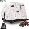 thumbnail image 1 of 10L0L Golf Cart Cover, 4 Passenger Golf Cart Storage Cover Universal for EZGO, Club Car, Yamaha, 420D Waterproof Rainproof Sunproof Dustproof Protection Golf Cart Accessories-Silver, 1 of 7