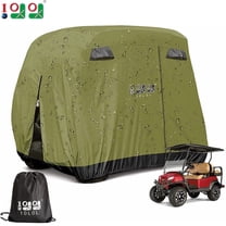 10L0L Golf Cart Cover, 4 Passenger Golf Cart Storage Cover Universal for EZGO, Club Car, Yamaha, 420D Waterproof Rainproof Sunproof Dustproof Protection Golf Cart Accessories-Green