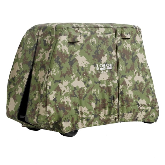 10L0L Golf Cart Cover 4 Passenger for Yamaha EZGO Club Car, Universal 420D Waterproof Sunproof Dustproof Enclosure Rain Cover, Camouflage
