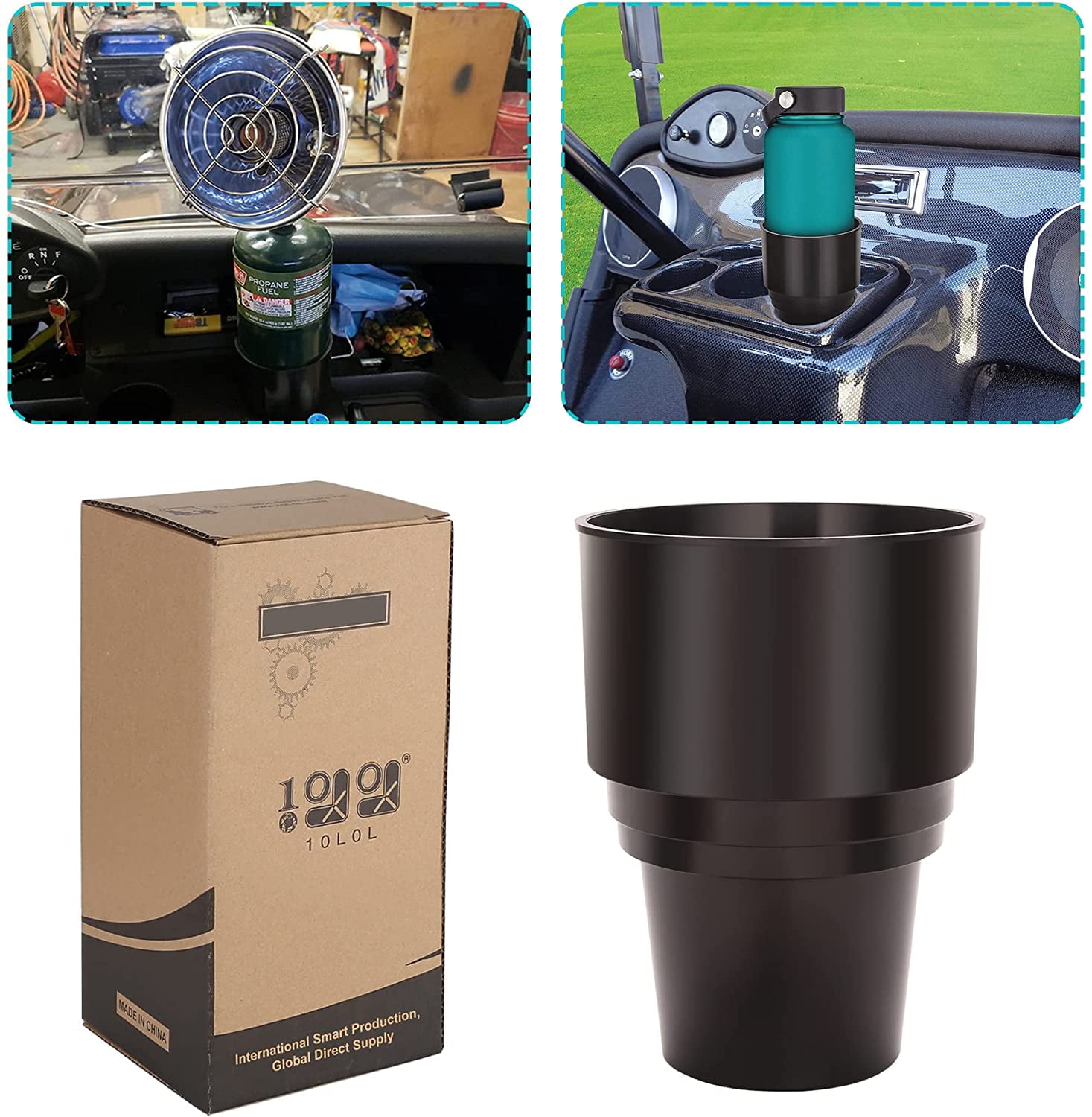 10L0L Golf Cart Cup Holder for 16.4oz Portable Propane Heater or Drink