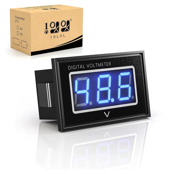 10L0L Golf Cart Digital Volt Meter, 24V 36V 48V Battery Gauge 15V-120V Voltage Display for Yamaha Club Car EZGO