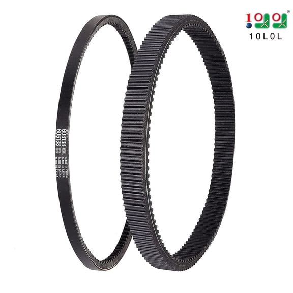 10L0L Golf Cart Drive Belt & Starter Belt Set Fit EZGO RXV TXT Workhorse 2008-up with 13 HP Kawasaki Engines 606136 606138