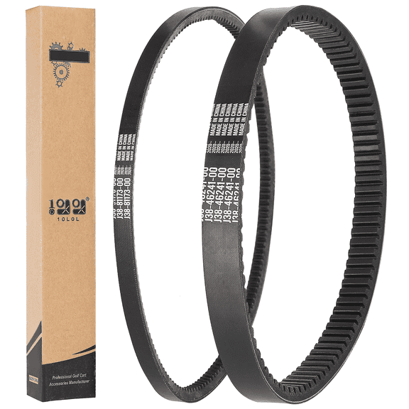 10L0L Golf Cart Drive Belt & Starter Generator Belt fit Yamaha G2, G5, G8, G9, G11, G14, G16, G20, G22, G29 Drive Gas 4 Cycle Models, OEM# J55-G6241-00, J55-H1173-00, J38-81173-00, JN6-H1173-00
