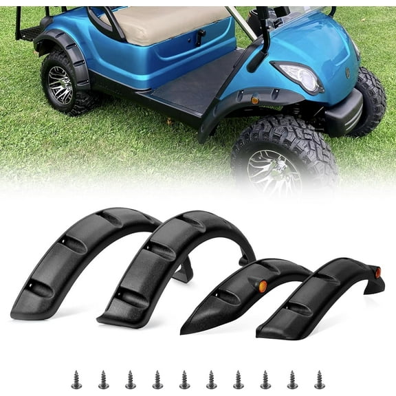 10L0L Golf Cart Fender Flares Fits Yamaha G29 Drive, Front Rear Fender Flares with Metal Hardware, Set of 4
