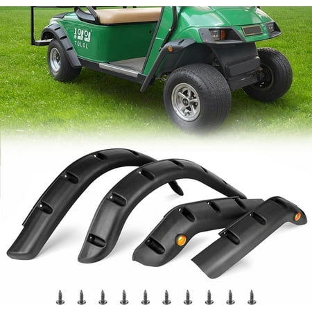 10L0L Golf Cart Fender Flares, Front and Rear Fender Flares for EZGO TXT 1998-2013 Gas/Electric Carts with Mounting Hardware (Set of 4pcs) Not Fits 48V Electric