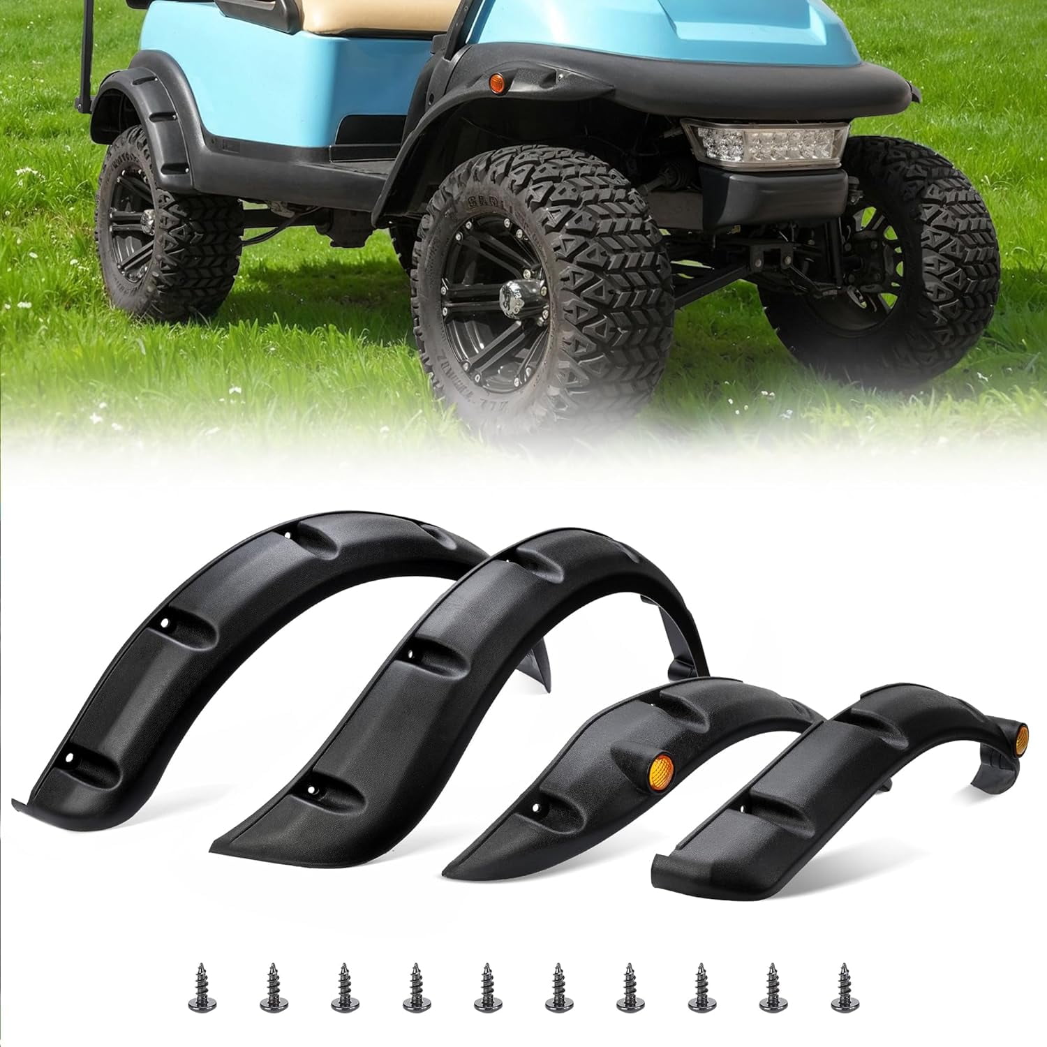 10L0L Golf Cart Fender Flares for Club Car Precedent Front Rear Wheel
