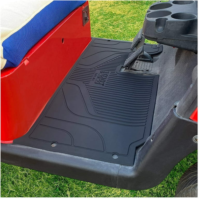 10L0L Golf Cart Floor Mat for Ezgo RXV, One-Piece Design Silica Gel Mat, Black