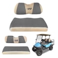 thumbnail image 1 of 10L0L Golf Cart Front + Rear Seat Cover Set for EZGO TXT RXV & Club Car DS 4 Passenger Models,Breathable Washable Polyester Mesh Cloth Seat Cover-Gray Beige (S+XS), 1 of 7