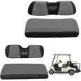 thumbnail image 1 of 10L0L Golf Cart Front + Rear Seat Cover Set for EZGO TXT RXV & Club Car DS 4 Passenger Models,Breathable Washable Polyester Mesh Cloth Seat Cover-Gray Black (S+XS), 1 of 9