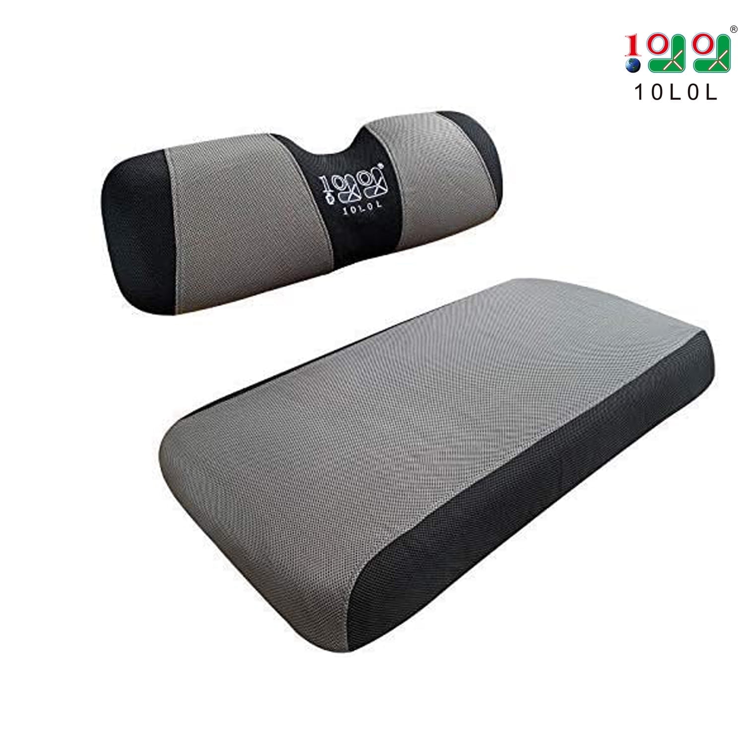 10L0L Golf Cart Front Seat Cover Set for Club Car DS & EZGO TXT RXV, Gray Polyester Golf Cart Cover -S