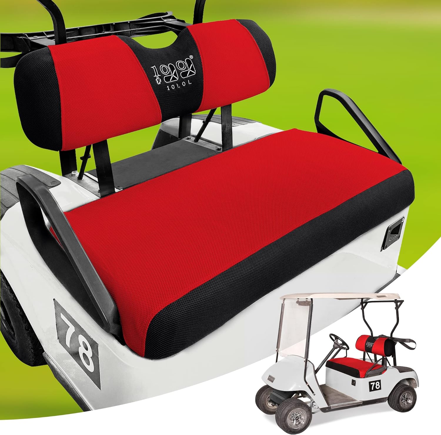 10L0L Golf Cart Front Seat Cover for Club Car DS EZGO TXT RXV, Mesh