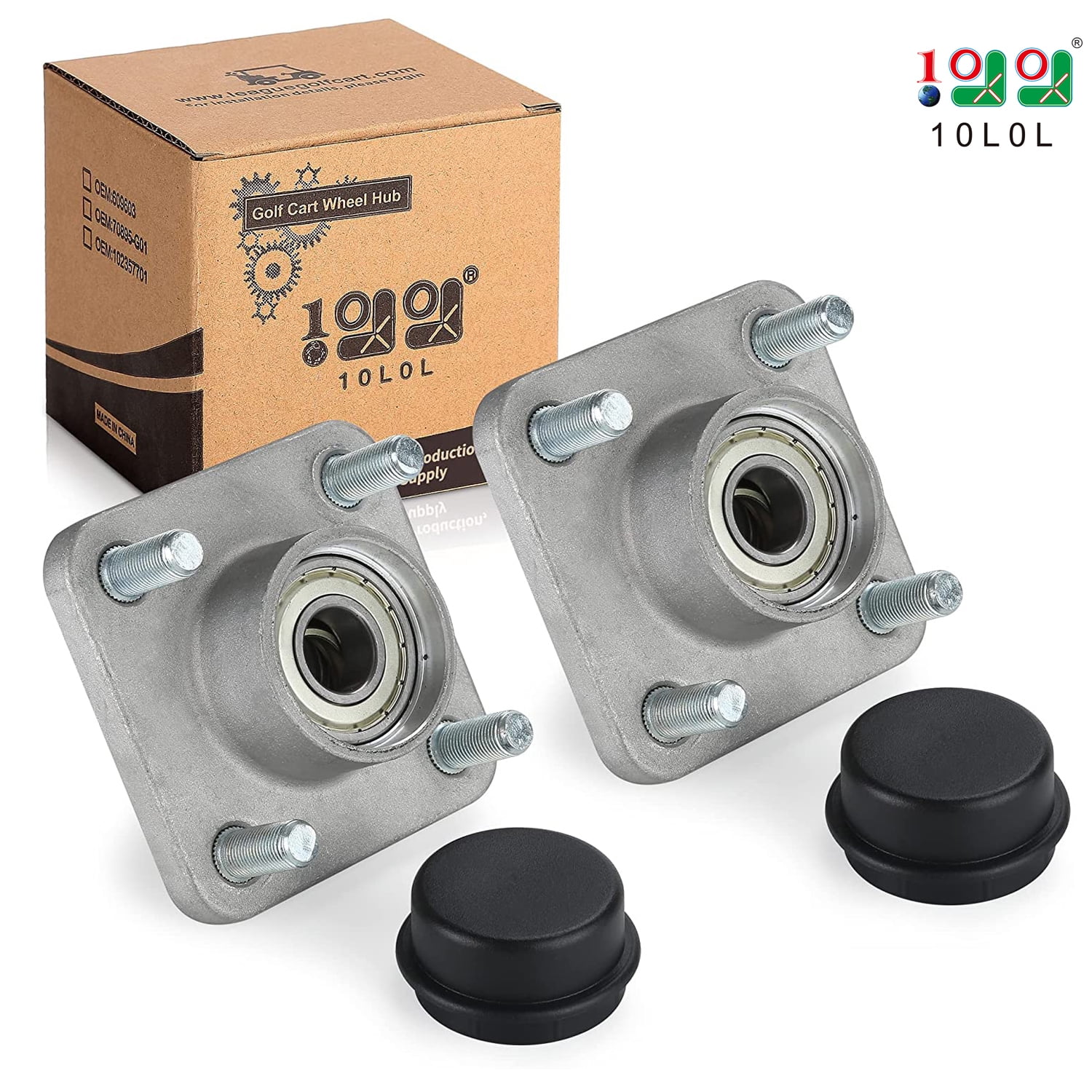 10L0L Golf Cart Front Wheel Hub Assembly for Yamaha G2 G8 G9 G14 G16 G19 G22 G29 Drive, JG5-WF511-10-00,JG5-WF511-00(Pack of 2)