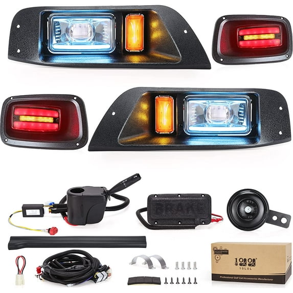 10L0L Golf Cart LED Headlight Tail Light Kit Fit EZGO TXT (12V-48V) Golf Cart Parts Accessories