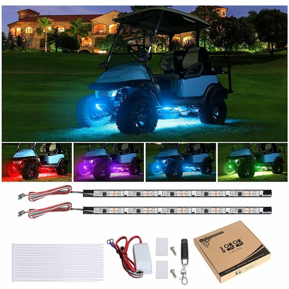 10L0L Golf Cart LED Light Strip Underglow Underbody for EZGO Club Car Yamaha 2pc