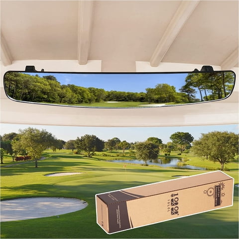 10L0L Golf Cart Mirror, 16.5" Extra Wide Panoramic Rear View Mirrors Fit for Yamaha Club Car EZGO