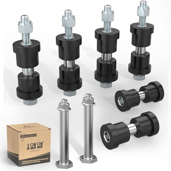 10L0L Golf Cart Rear Leaf Spring Bushing Sleeve & Screw Nut for EZGO TXT Medalist Club Car DS,Replaces OEM Part # 70289-G02 70291-G01 14158-G1