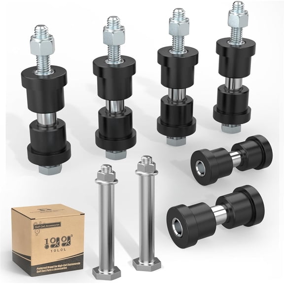 10L0L Golf Cart Rear Leaf Spring Bushing Sleeve & Screw Nut for EZGO TXT Medalist Club Car DS,Replaces OEM Part # 70289-G02 70291-G01 14158-G1