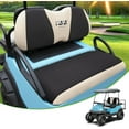 thumbnail image 1 of 10L0L Golf Cart Seat Cover Set Fit Club Car Precedent & Yamaha Front / Rear Seat Cover Polyester Black Beige - L, 1 of 7