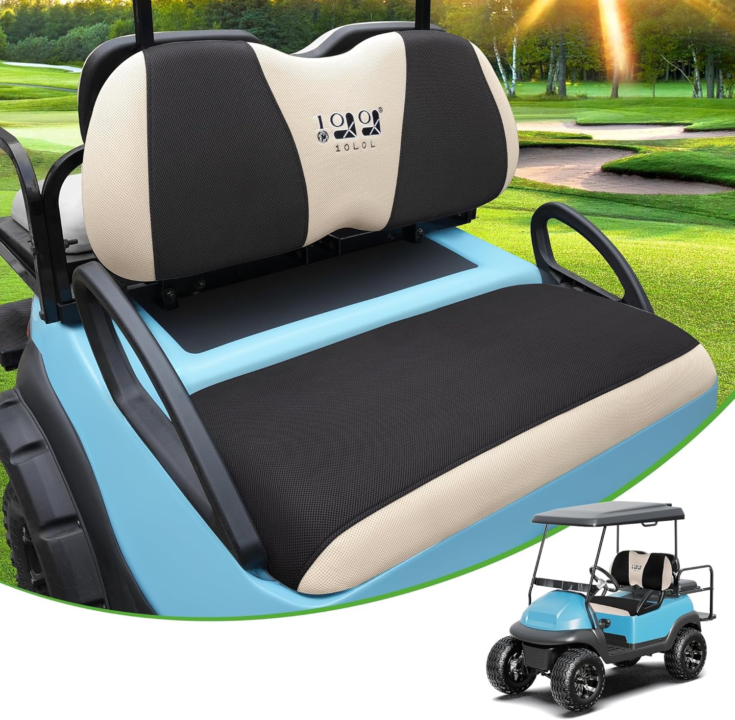 10L0L Golf Cart Seat Cover Set, Polyester, Fit for Yamaha & Club Car