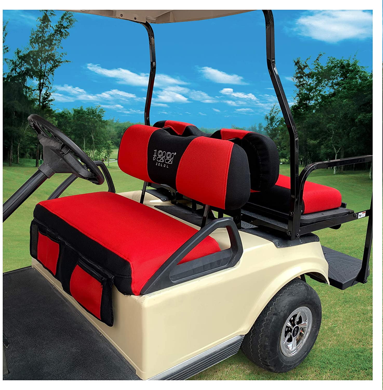 Golf Cart Seat Cushions Kit Front Cushion and Seat Back for Club Car DS -  10L0L