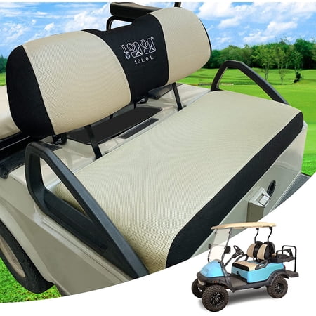 10L0L Golf Cart Seat Cover for Yamaha & Club Car Precedent 2 Passenger, Mesh Golf Cart Cover Protector ,Beige Black