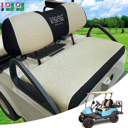 10L0L Golf Cart Seat Cover for Yamaha Club Car Precedent-Beige Black(L Size)